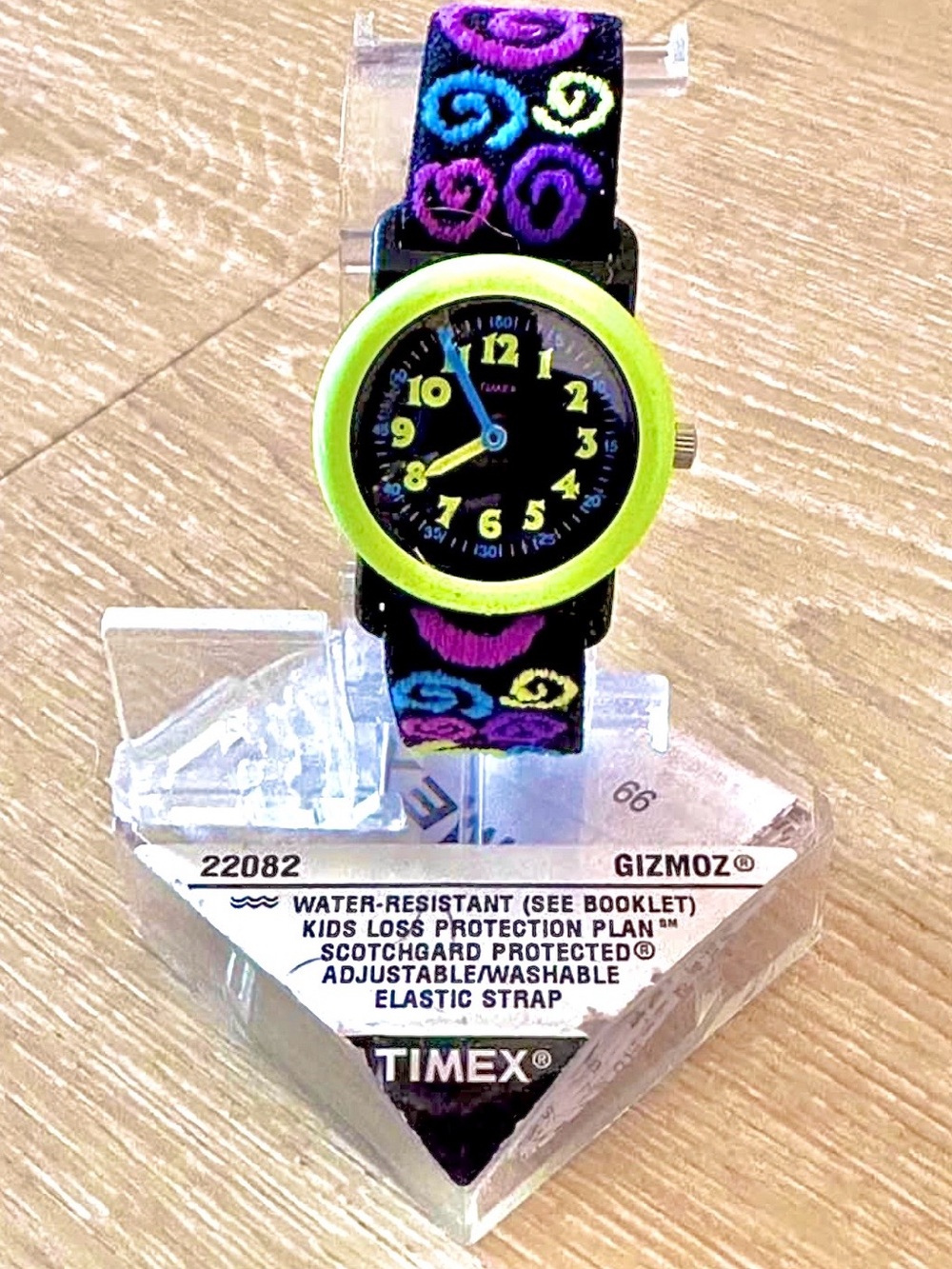 Timex Kids Watch - Neon Green Bezel with Purple Swirl Strap